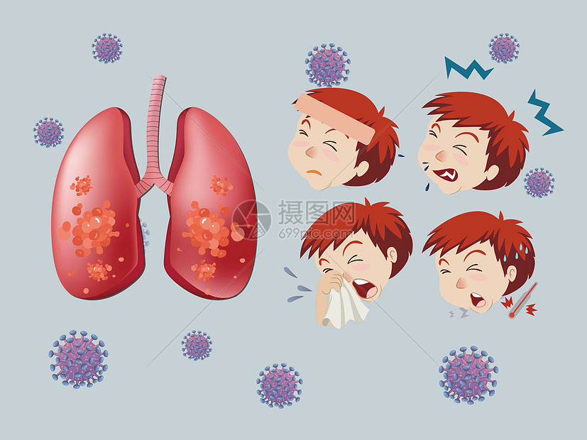 新型冠状病毒肺炎传播图片