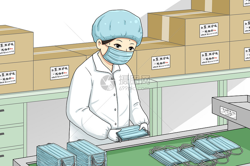 一线工人紧急加工生产口罩
