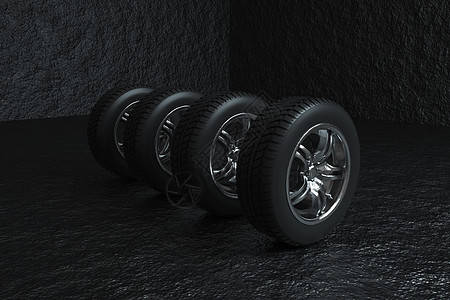 C4D黑色轮胎齿轮高清图片素材