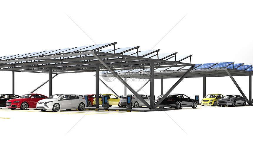 太阳能汽车充电停车场图片