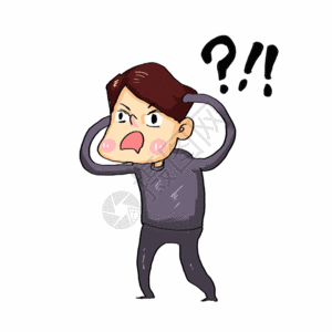 金融理财插画元素疑问男孩问号表情包gif高清图片