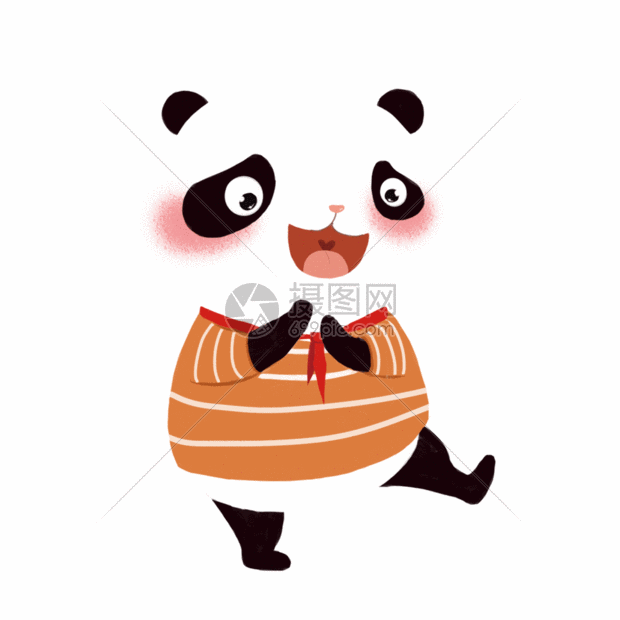 gif动图 表情包 鼓掌的熊猫gif.psd,gif