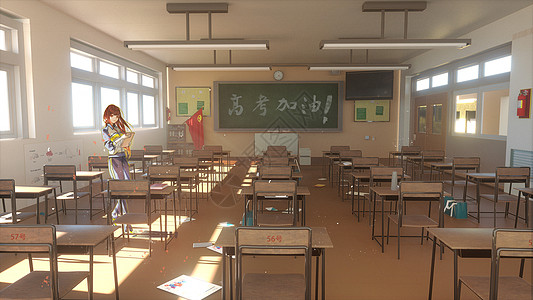 中学学校高考加油教育插画插画