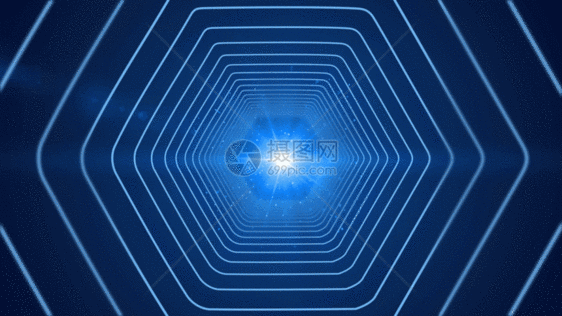 科技粒子图形隧道穿梭GIF图片