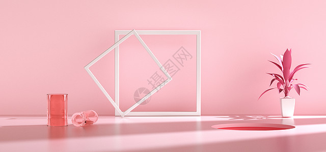粉色促销粉色清新电商背景设计图片