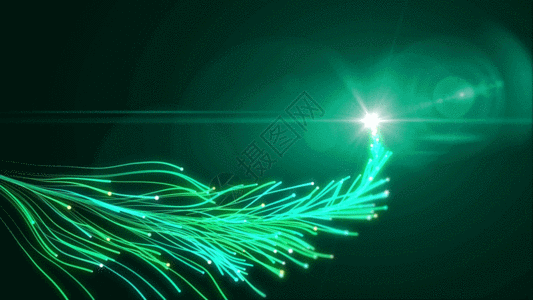绿色粒子线GIF图片