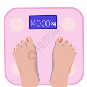 女人身材体重秤报表GIF高清图片