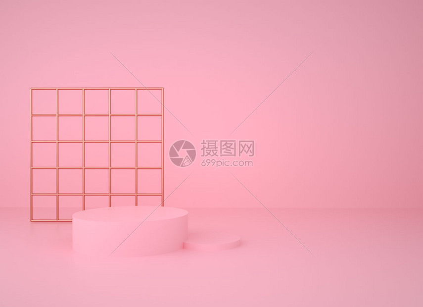 C4D粉色简约几何背景图片