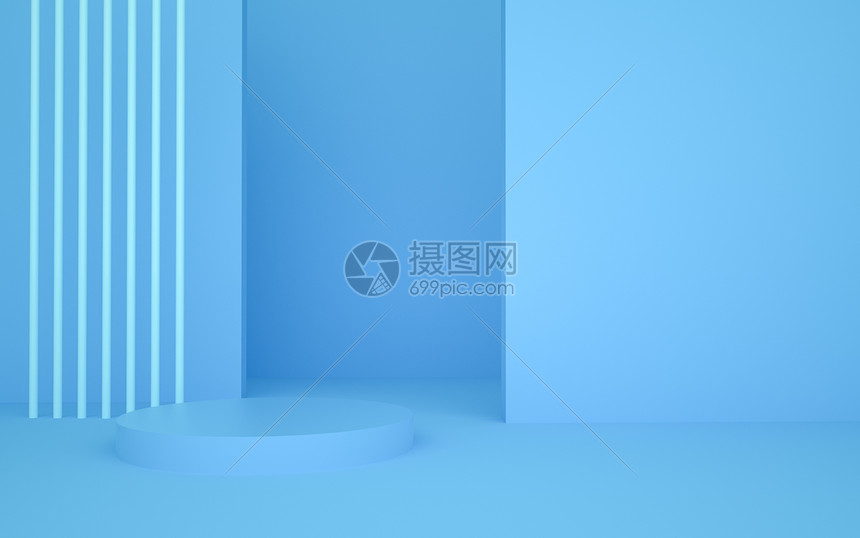 C4D蓝色简约立体背景图片