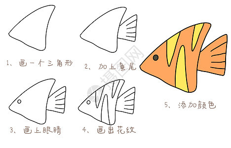 热带鱼简笔画教程图片