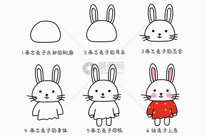 兔子简笔画教程