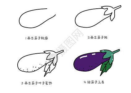 茄子简笔画教程背景图片