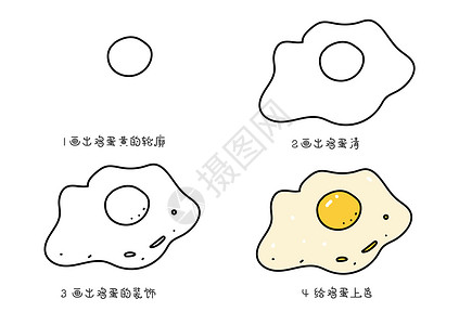 煎鸡蛋简笔画教程高清图片