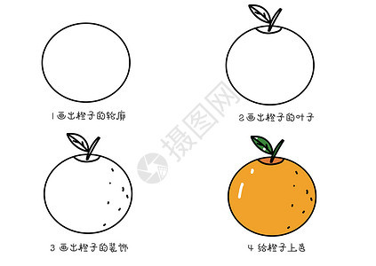 橙子简笔画教程图片