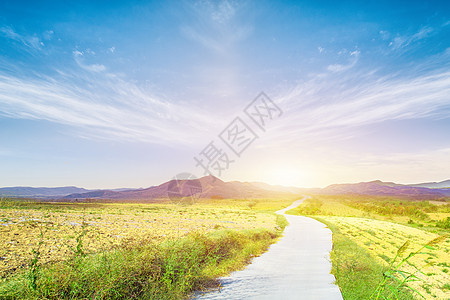 春天户外乡村公路背景设计图片