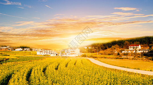 乡村旅游乡村公路背景设计图片