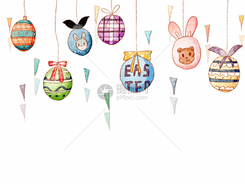 复活节装饰复古彩蛋gif