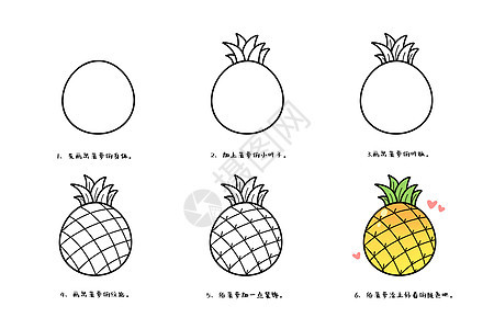 菠萝简笔画教程背景图片