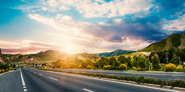 乡村旅游乡村公路背景设计图片