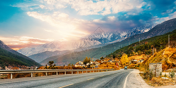 乡村公路背景图片