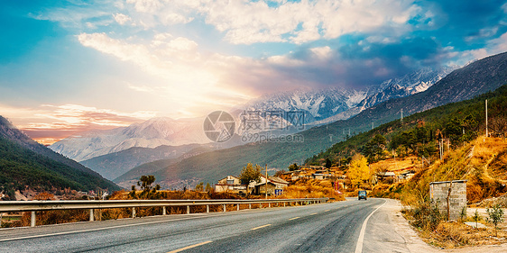 乡村公路背景图片