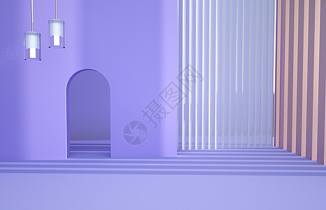 紫色3D简约背景图片