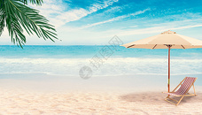 大海沙滩度假背景图片