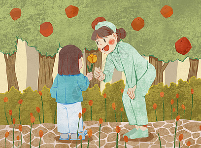 卡通人物病人插画