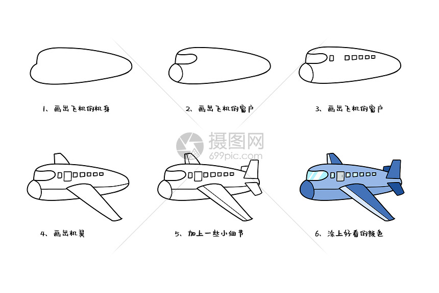 飞机简笔画教程图片