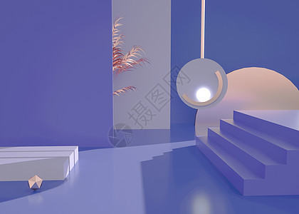 C4D创意紫色电商背景背景图片