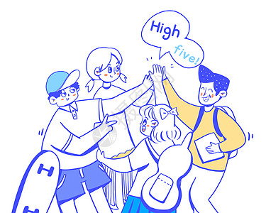 give me five插画_give me five卡通_give me five插图_手绘_板绘_