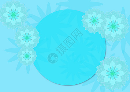 蓝色立体花卉背景图片