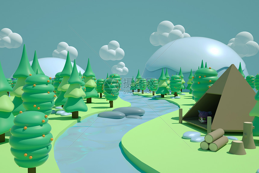 小清新3d森林场景