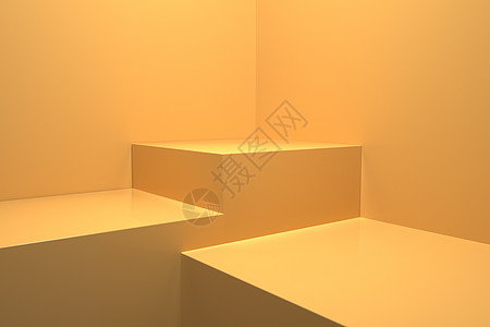 C4D黄色几何展台图片