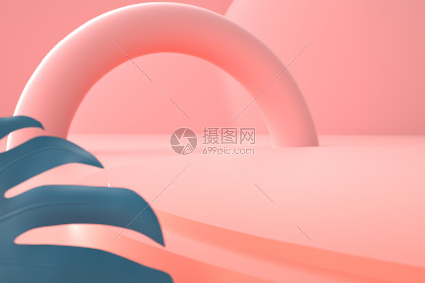 C4D粉色小清新场景图片