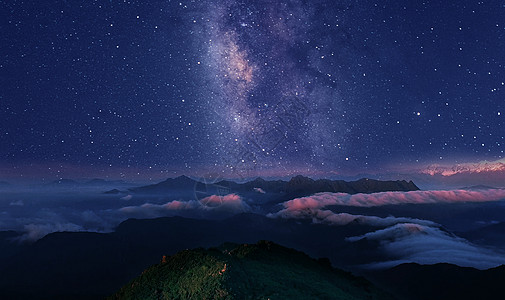 星空背景天空地面高清图片