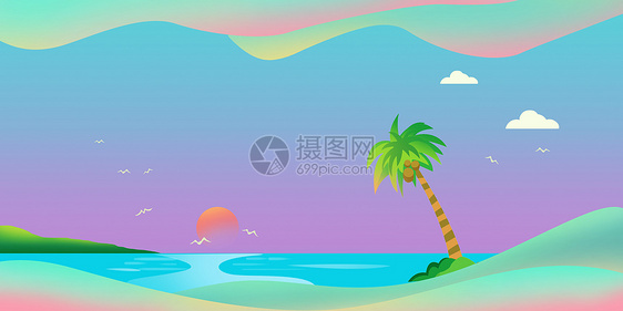 夏日渐变背景图片