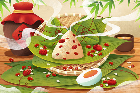 米粽子端午节美味粽子插画插画