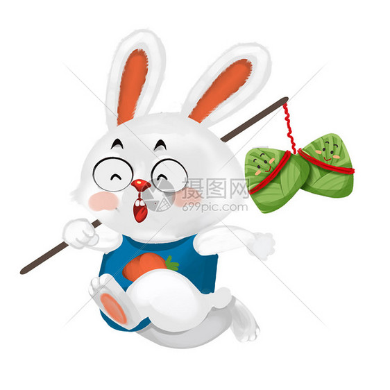 兔子和粽子图片