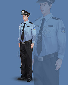 人民警察和平插画高清图片