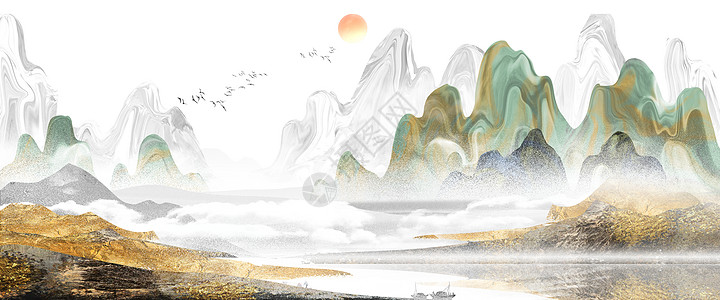 大气风景立体山水设计图片