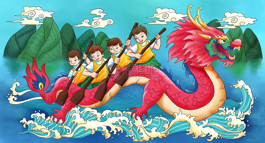 端午节赛龙舟插画图片下载-正版图片401751980-摄图网