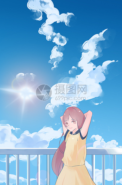 夏至手机壁纸插画图片