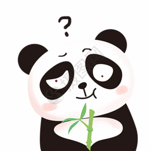 卡通熊猫疑问问号表情GIF图片