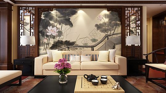 红木茶桌中式室内家居设计图片