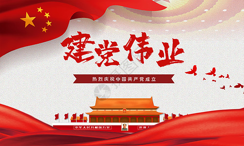 七一建党节海报背景图片