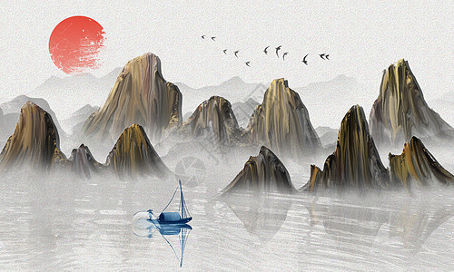 中国风立体山水图片