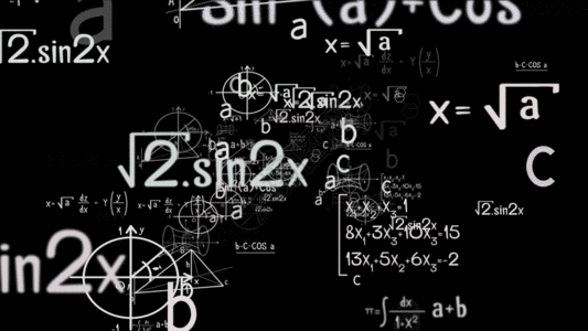 古典美4k数学公式符号毕业季白色元素GIF高清图片