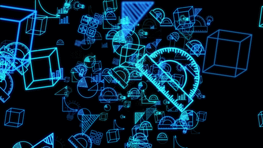 4k数学科技符号蓝色元素GIF高清图片