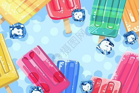 夏日清凉冰棒背景背景图片